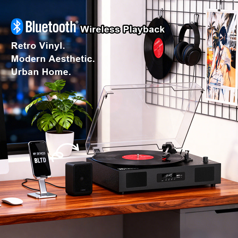 TE-2017 Retro Wireless Record Player
