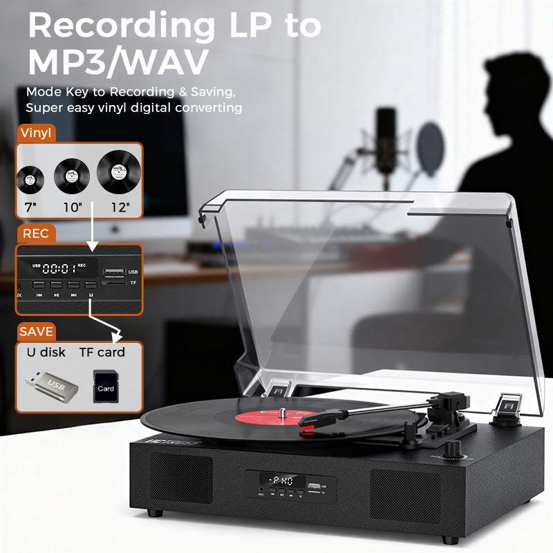 TE-2017 Retro Wireless Record Player