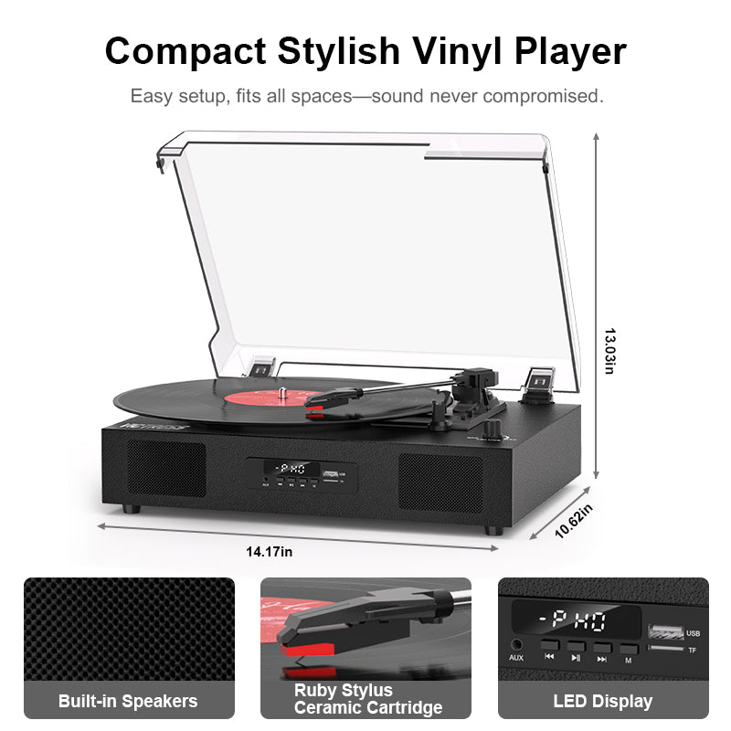 TE-2017 Retro Wireless Record Player